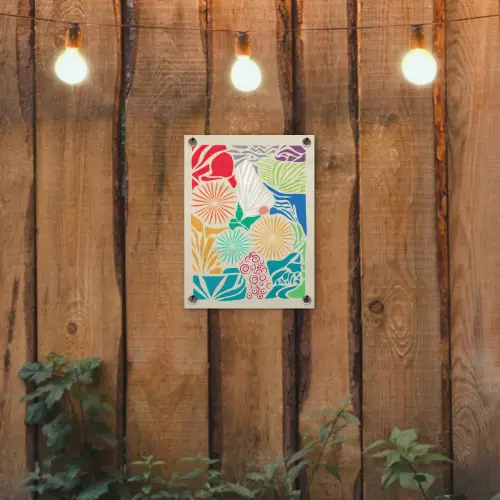 Kleurrijk - Abstract - Bloemen - Patronen tuinposter los doek klein -sfeer1