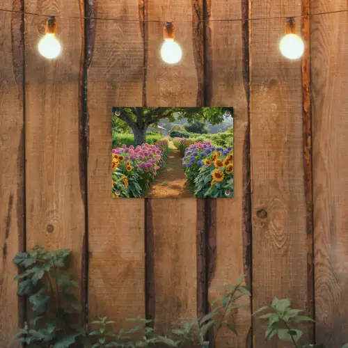 Kleurrijk Tuinpad tuinposter los doek klein -sfeer1