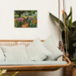 Kleurrijk Tuinpad tuinposter los doek klein -sfeer7
