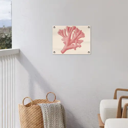 Koraal - Stipjes - Roze tuinposter los doek klein -sfeer8