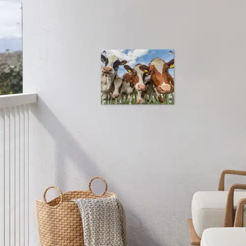 Koeien - Dieren - Weiland - Natuur tuinposter los doek klein -sfeer8