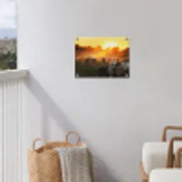 Koeien bij Zonsondergang tuinposter los doek klein -sfeer8