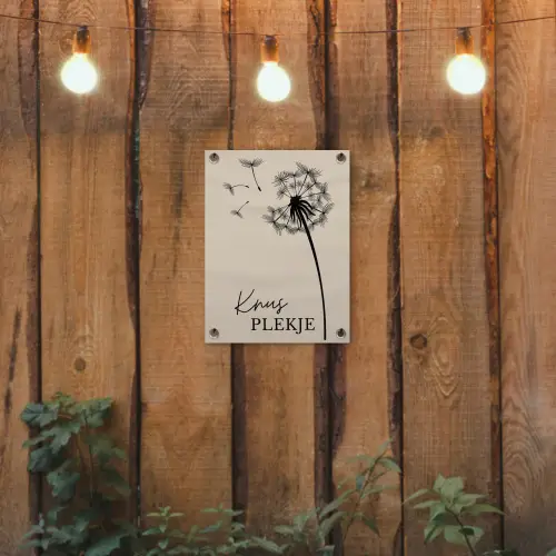 Knus Plekje met Paardenbloem tuinposter los doek klein -sfeer1