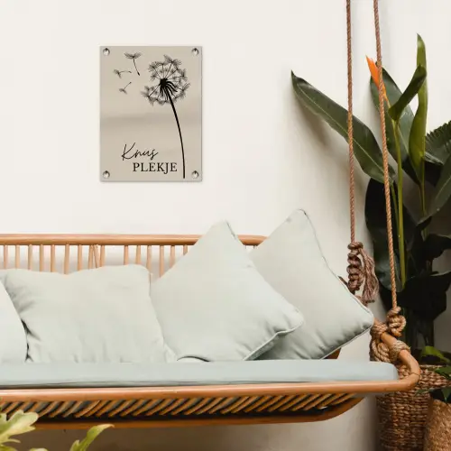 Knus Plekje met Paardenbloem tuinposter los doek klein -sfeer7