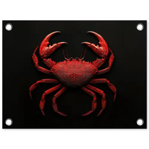 Krab - Rood - Vissen - Schaaldieren tuinposter los doek klein -3d