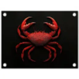 Krab - Rood - Vissen - Schaaldieren tuinposter los doek klein -3d