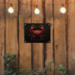 Krab - Rood - Vissen - Schaaldieren tuinposter los doek klein -sfeer1