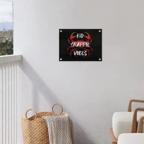 Krab - Rood - Tekst - Zwart tuinposter los doek klein -sfeer8