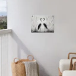 Kraanvogels - Gras - Hartvorm - Zwart tuinposter los doek klein -sfeer8