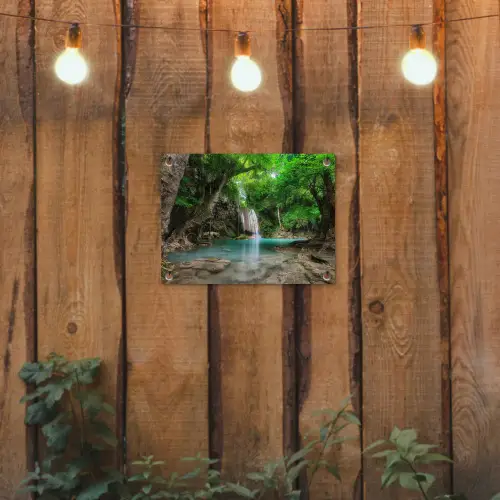 Kristalheldere Waterval tuinposter los doek klein -sfeer1