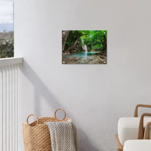 Kristalheldere Waterval tuinposter los doek klein -sfeer8