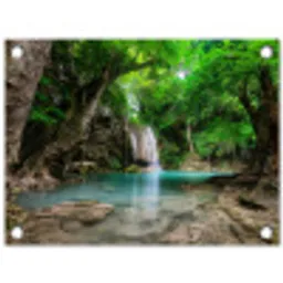 Kristalheldere Waterval tuinposter los doek klein -3d