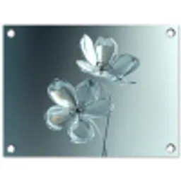 Kristal - Bloemen - Grijs tuinposter los doek klein -3d