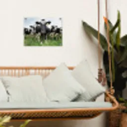 Nieuwsgierige koeien tuinposter los doek klein -sfeer7