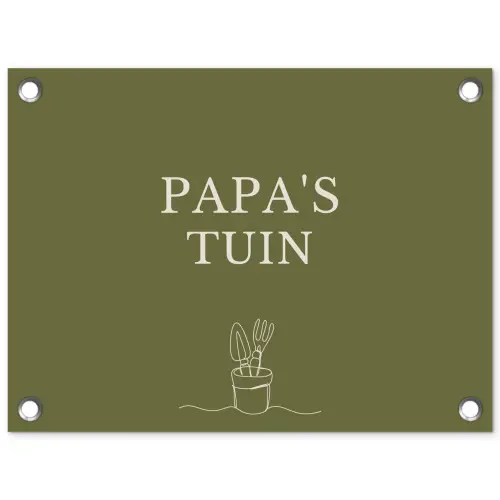 Papa's Tuin tuinposter los doek klein -3d