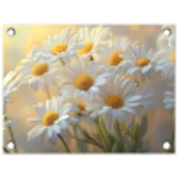 Madeliefjes - Wit - Zonlicht tuinposter los doek klein -3d