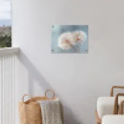 Paardenbloemen - Pluisjes - Wit tuinposter los doek klein -sfeer8