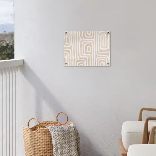 Decoratief - Labyrint - Beige tuinposter los doek klein -sfeer8