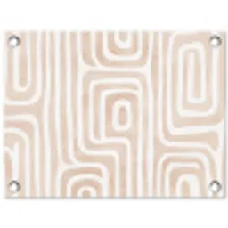 Decoratief - Labyrint - Beige tuinposter los doek klein -3d