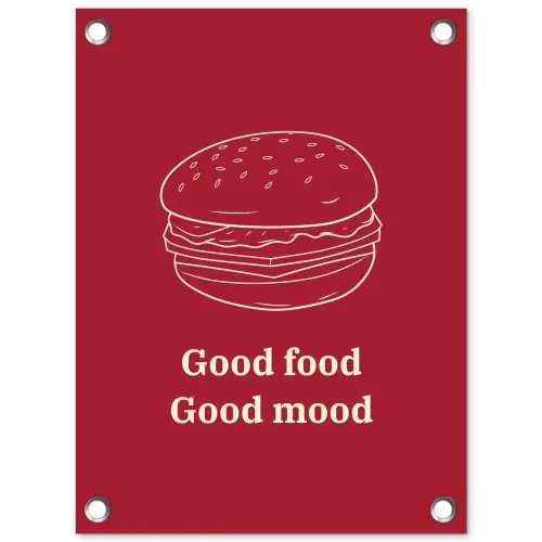 Dieprood - Lijntekening - Tekst - Hamburger tuinposter los doek klein -3d