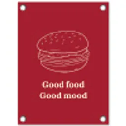 Dieprood - Lijntekening - Tekst - Hamburger tuinposter los doek klein -3d