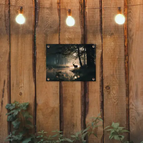 Hert - Bosbeek - Mystiek tuinposter los doek klein -sfeer1