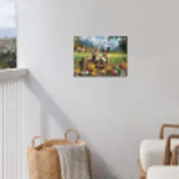 Ezels - Bloemen - Zomers tuinposter los doek klein -sfeer8