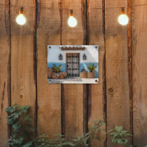 Deur - Manden - Planten tuinposter los doek klein -sfeer1