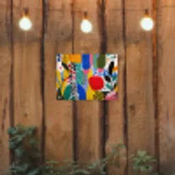Stippen - Vormen - Modern - Kleuren tuinposter los doek klein -sfeer1