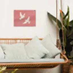 Duiven - Wit - Sierlijk tuinposter los doek klein -sfeer7