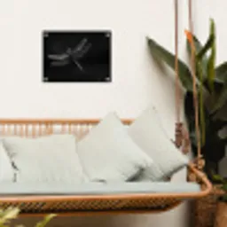 Libelle - Dieren - Zwart - Insect tuinposter los doek klein -sfeer7