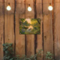 Eenden - Vijver - Bloemen tuinposter los doek klein -sfeer1