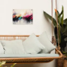 Dynamisch - Abstract - Kleurrijk - Zwart tuinposter los doek klein -sfeer7