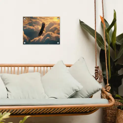 Adelaar - Wolken - Zon tuinposter los doek klein -sfeer7