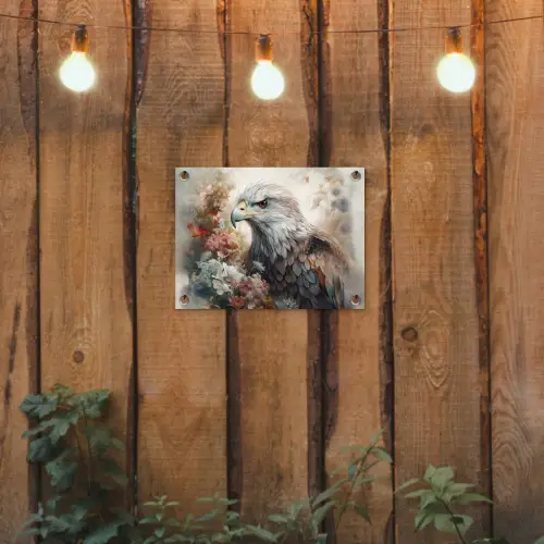 Arend - Adelaar - Vogel - Bloemen - Natuur tuinposter los doek klein -sfeer1