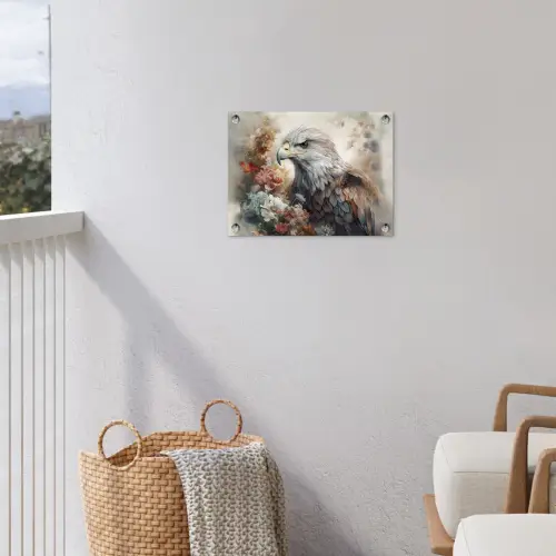 Arend - Adelaar - Vogel - Bloemen - Natuur tuinposter los doek klein -sfeer8