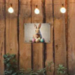 Paashaas - Pastel - Eieren tuinposter los doek klein -sfeer1