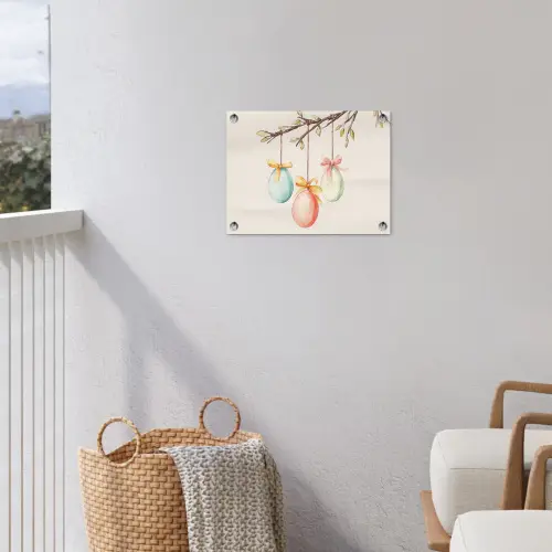 Paastak - Strikje - Eieren tuinposter los doek klein -sfeer8