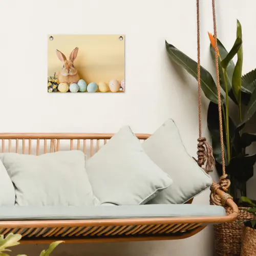 Eieren - Konijn - Pasteltinten tuinposter los doek klein -sfeer7