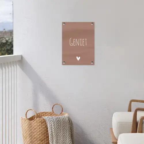 Geniet - Spreuken -Quotes tuinposter los doek klein -sfeer8