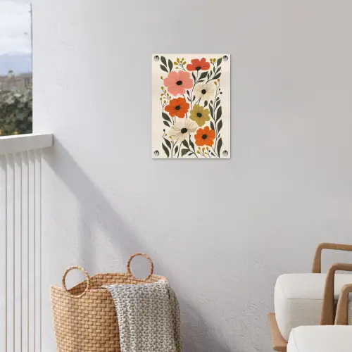 Veldbloemen - Stengels - Blaadjes - Groen tuinposter los doek klein -sfeer8
