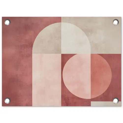 Figuren - Abstract - Roze tuinposter los doek klein -3d