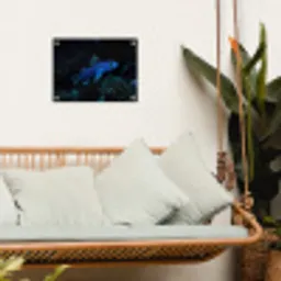 Vis - Stippen - Koraal - Blauw tuinposter los doek klein -sfeer7