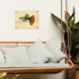 Vis - illustratie - Stippen - Oranje tuinposter los doek klein -sfeer7