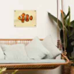 Vis - Oranje - Strepen tuinposter los doek klein -sfeer7