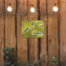 Vijf Koolmezen op een Tak tuinposter los doek klein -sfeer1