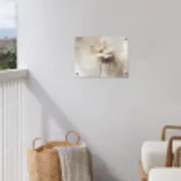 Bloem - Beige - Verf - Schaduw tuinposter los doek klein -sfeer8