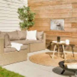 Bloem - Beige - Verf - Schaduw tuinposter los doek klein -sfeer4
