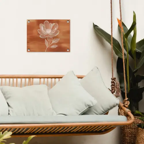 Bloem - Minimalistisch - Wit tuinposter los doek klein -sfeer7
