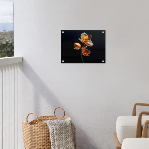 Bloem - Orchidee - Oranje tuinposter los doek klein -sfeer8